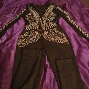 Black and gold jumpsuit